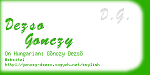 dezso gonczy business card
