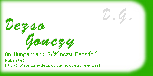 dezso gonczy business card